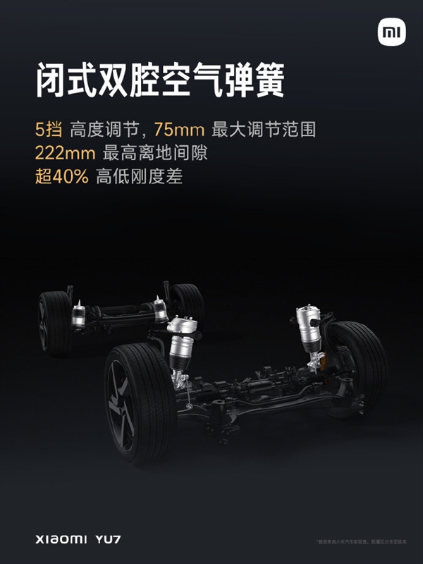 小米YU7闭式双腔空簧系统详解:比普通空簧系统更具优势